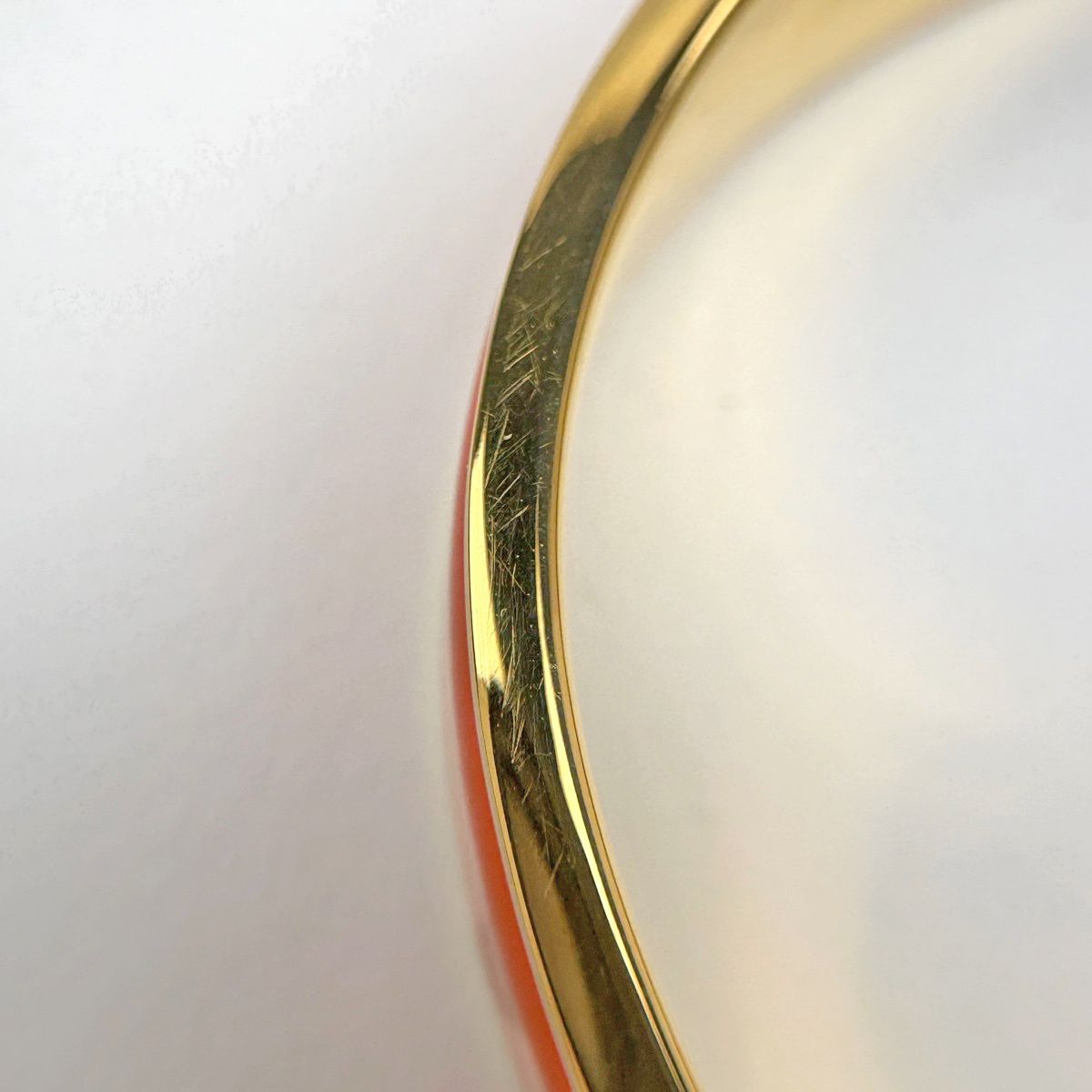 Hermes Clic Enamel Bracelet Clac Bangle Gold Plated Orange — view 3