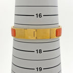 Hermes Clic Enamel Bracelet Clac Bangle Gold Plated Orange — view 5
