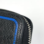 Louis Vuitton Zippy Wallet Vertical Zip Around Taiga Noir Black Blue — view 4