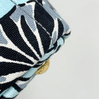 Prada Canapa Tote Floral Pattern Flower 2-Way Shoulder Bag Canvas Light Blue — view 3