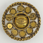 Chanel Color Stone Round Brooch Gripoix Line Gold — view 2