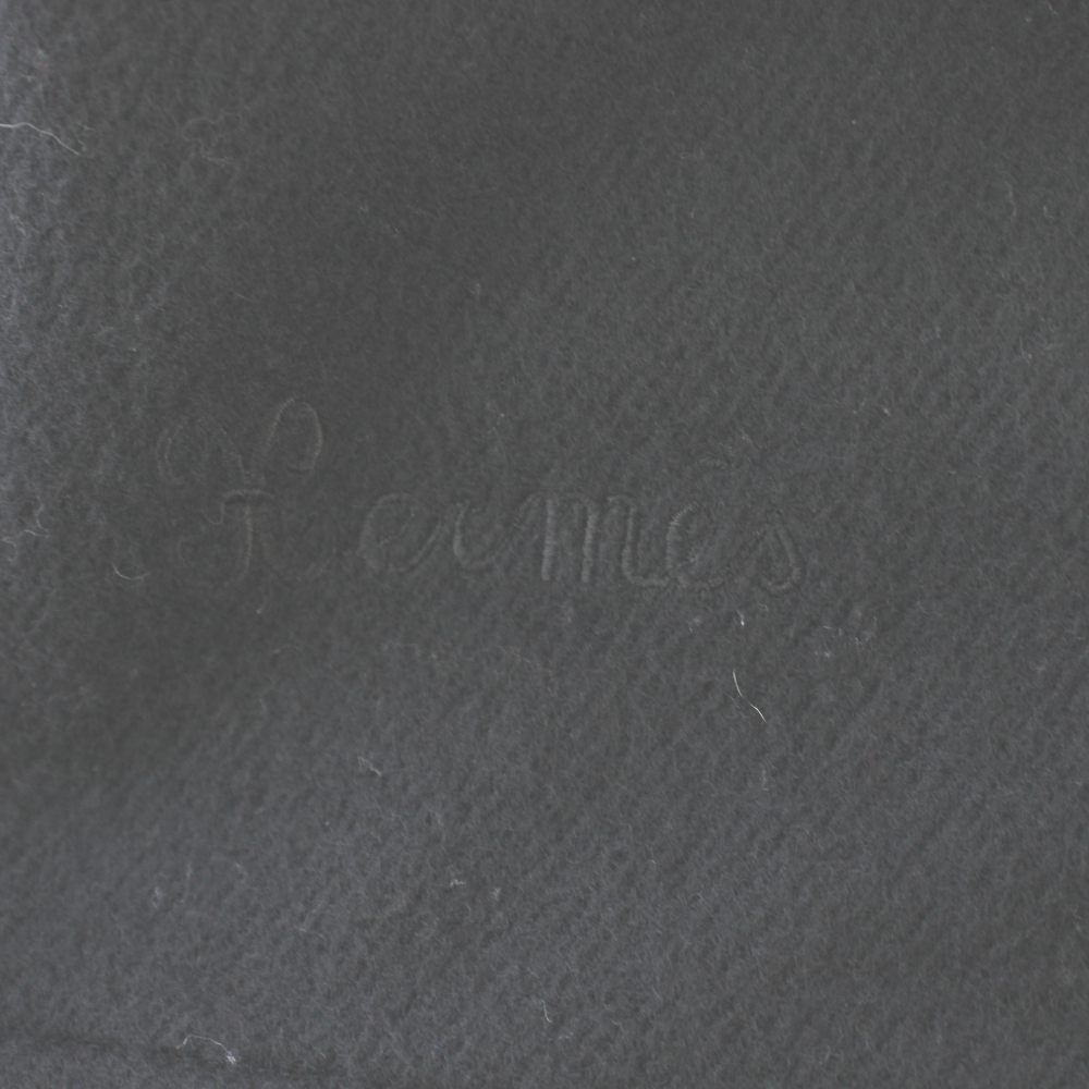 Hermes Shawl Scarf Fringe Wool Cashmere Blend Black YT — view 4
