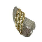 Dior Earrings Silver Gold Clear Rhinestone — view 6
