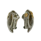 Dior Earrings Silver Gold Clear Rhinestone — view 2