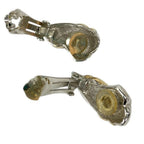 Dior Earrings Silver Gold Clear Rhinestone — view 5