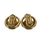 Dior Earrings Gold Rhinestone Clear — view 2