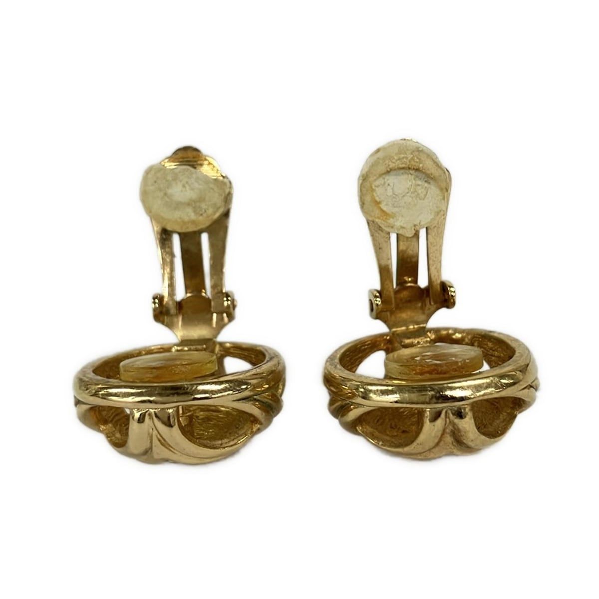 Dior Earrings Gold Rhinestone Clear — view 4