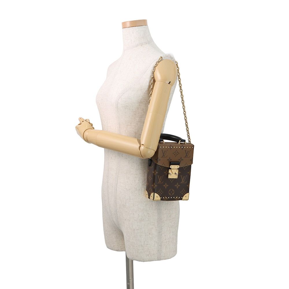 Louis Vuitton Monogram Reverse Camera Box 2-Way Chain Shoulder Bag Black — view 4