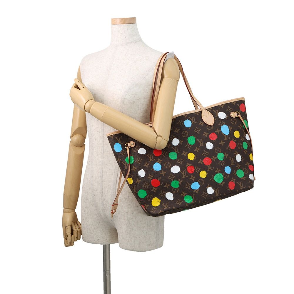 Louis Vuitton Tote Monogram Painted Dot LV YK Neverfull MM Shoulder Bag — view 4