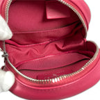 Chanel CC Logo Round Chain Quilted Mini Shoulder Bag Pink — view 9