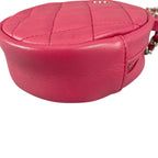 Chanel CC Logo Round Chain Quilted Mini Shoulder Bag Pink — view 6
