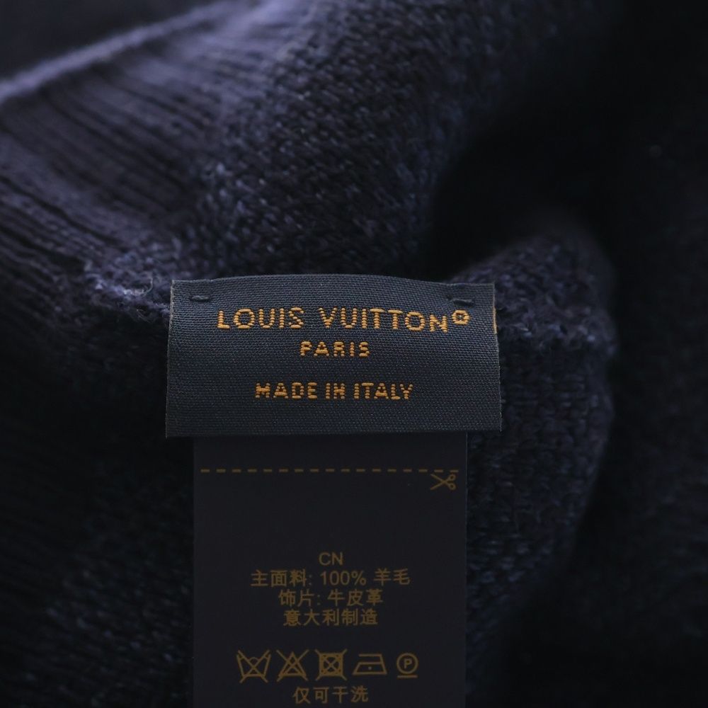 Louis Vuitton Damier Neo Petite Knit Hat Beanie Navy Sweater — view 7