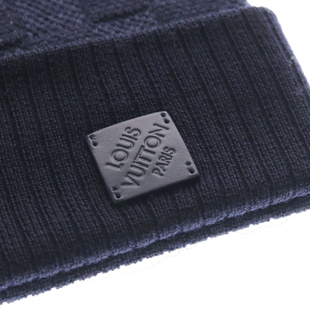 Louis Vuitton Damier Neo Petite Knit Hat Beanie Navy Sweater — view 5