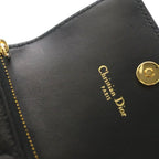 Dior Lady Cannage Card Case Business Holder Black Leather Gold — view 5