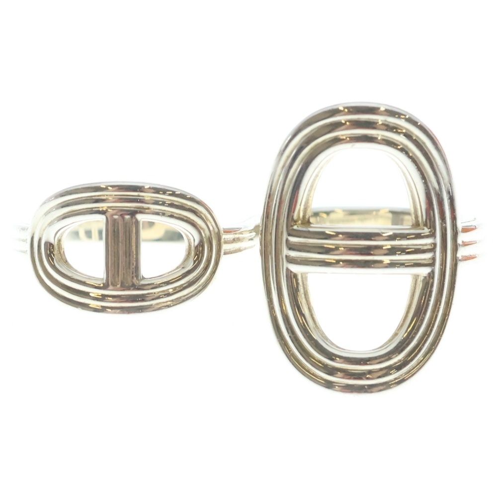 Hermes Chaine D'ancre Double Finger Ring Silver 51 — view 5