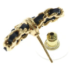 Chanel Ribbon Black Cles the CC Logo Earrings Gold — view 6