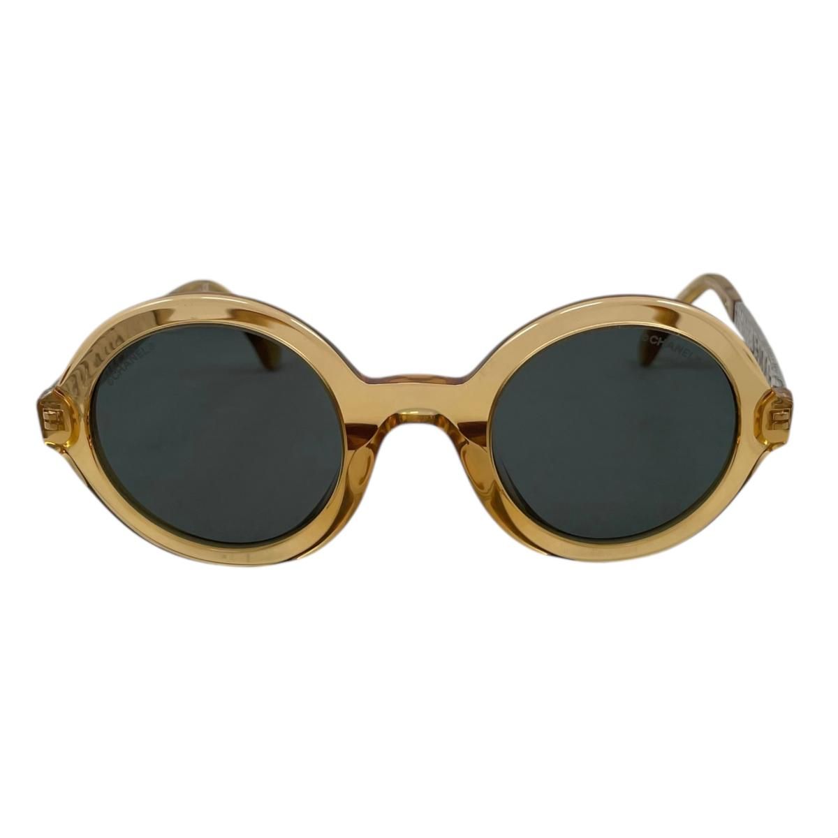 Chanel Sunglasses Clear Frame Logo Brown Silver Eyewear — view 3