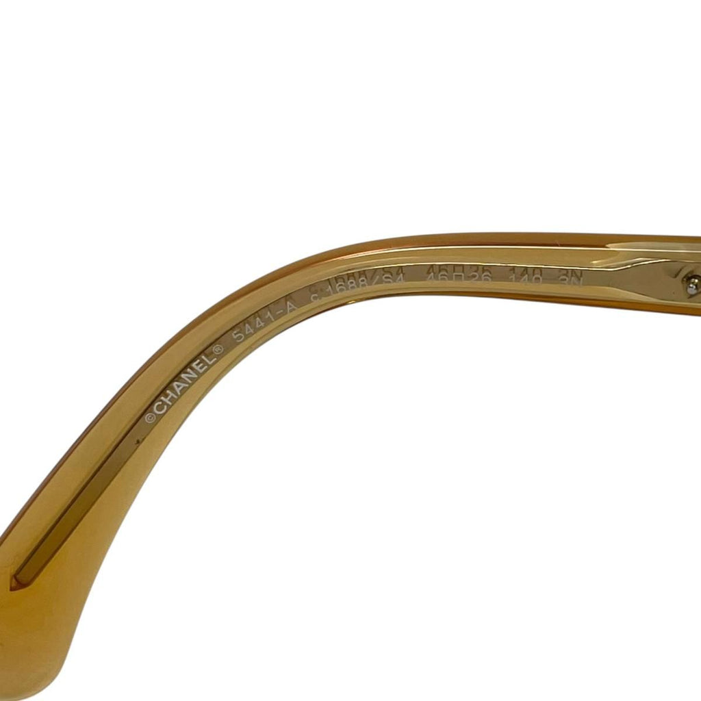 Chanel Sunglasses Clear Frame Logo Brown Silver Eyewear — view 7