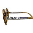 Chanel Sunglasses Clear Frame Logo Brown Silver Eyewear — view 6