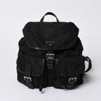 Prada Backpack Re-Nylon Black Nylon Saffiano Leather