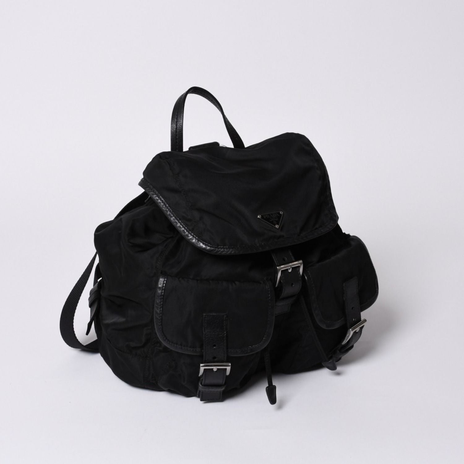 Prada Backpack Re-Nylon Black Nylon Saffiano Leather — view 3