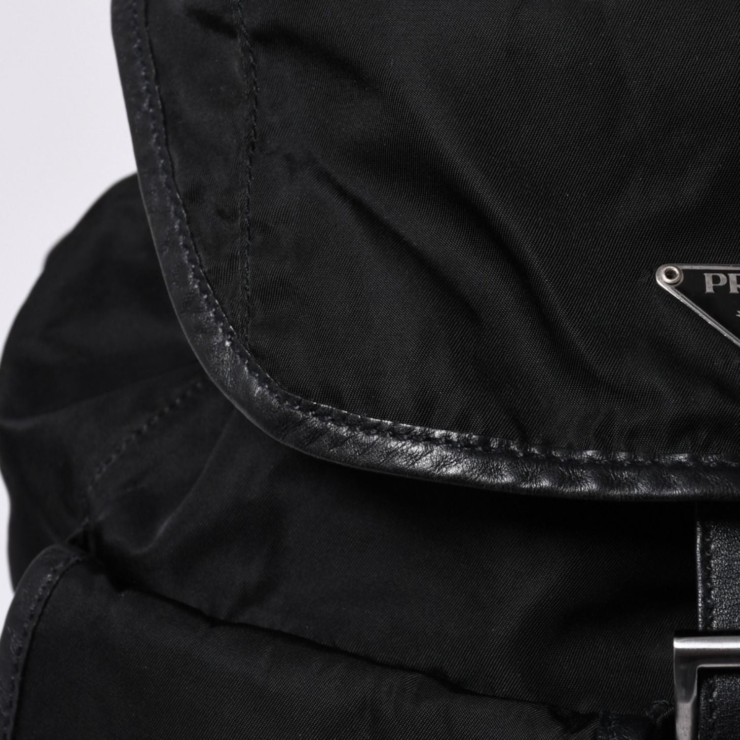 Prada Backpack Re-Nylon Black Nylon Saffiano Leather — view 7