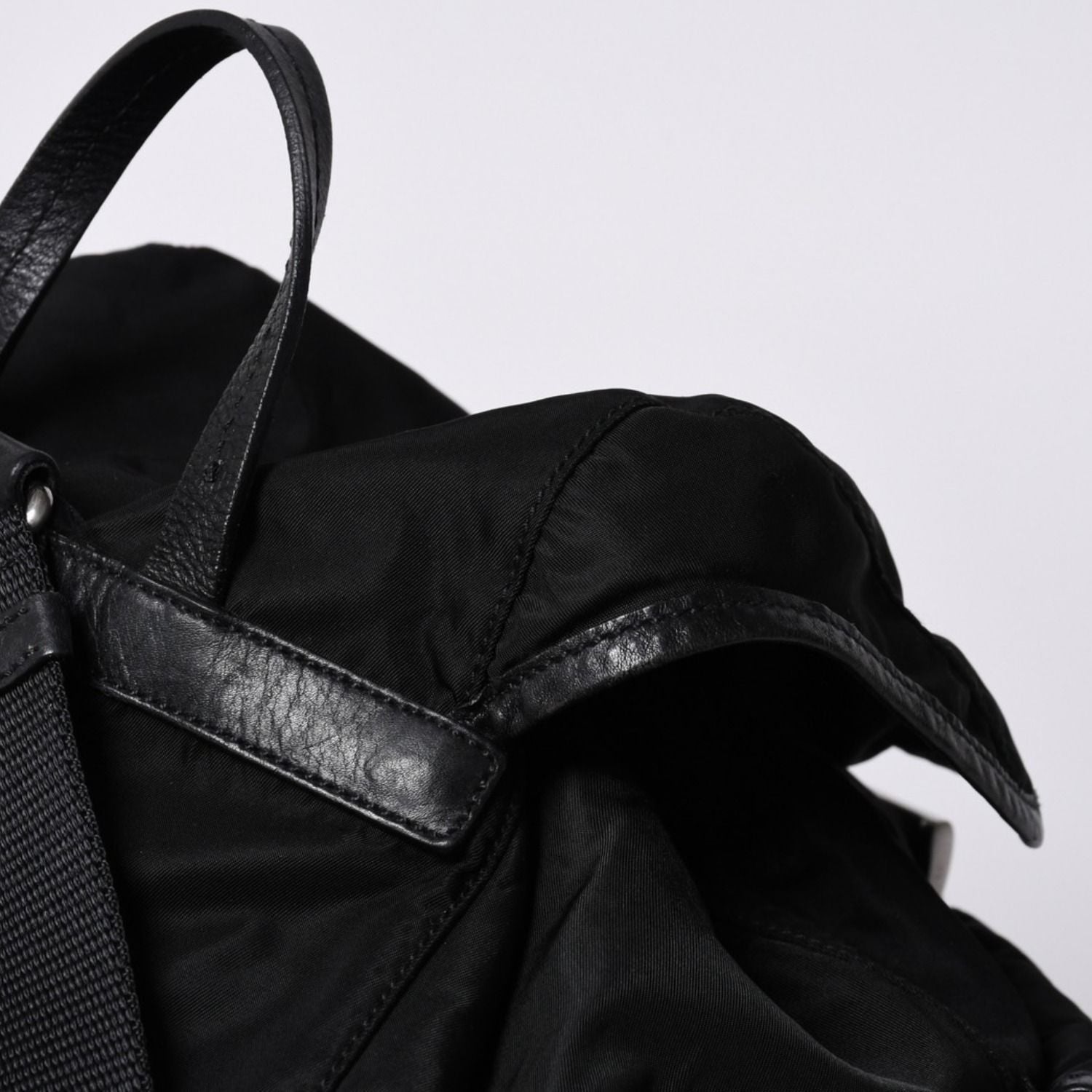 Prada Backpack Re-Nylon Black Nylon Saffiano Leather — view 5