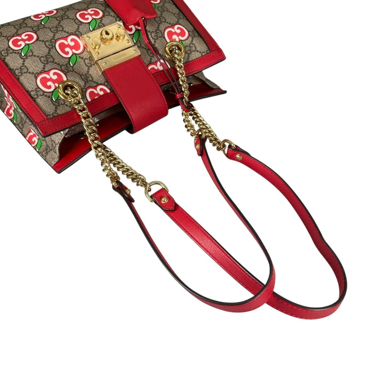 Gucci GG Apple Shoulder Bag Padlock Bag Beige Red Multicolor — view 5