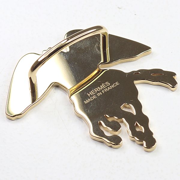 Hermes Scarf Ring Pegase Gravais Brass Permanent Yellow — view 3