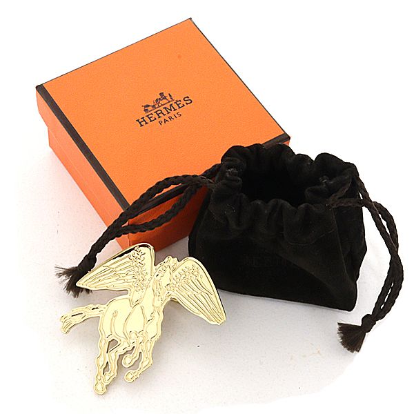 Hermes Scarf Ring Pegase Gravais Brass Permanent Yellow — view 2