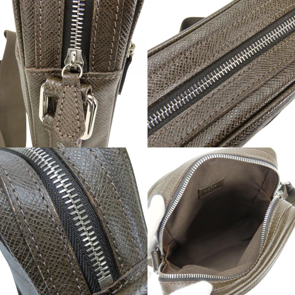 Louis Vuitton Shoulder Bag Dimitri Taiga Grizzly Brown Crossbody Casual Daily — view 4