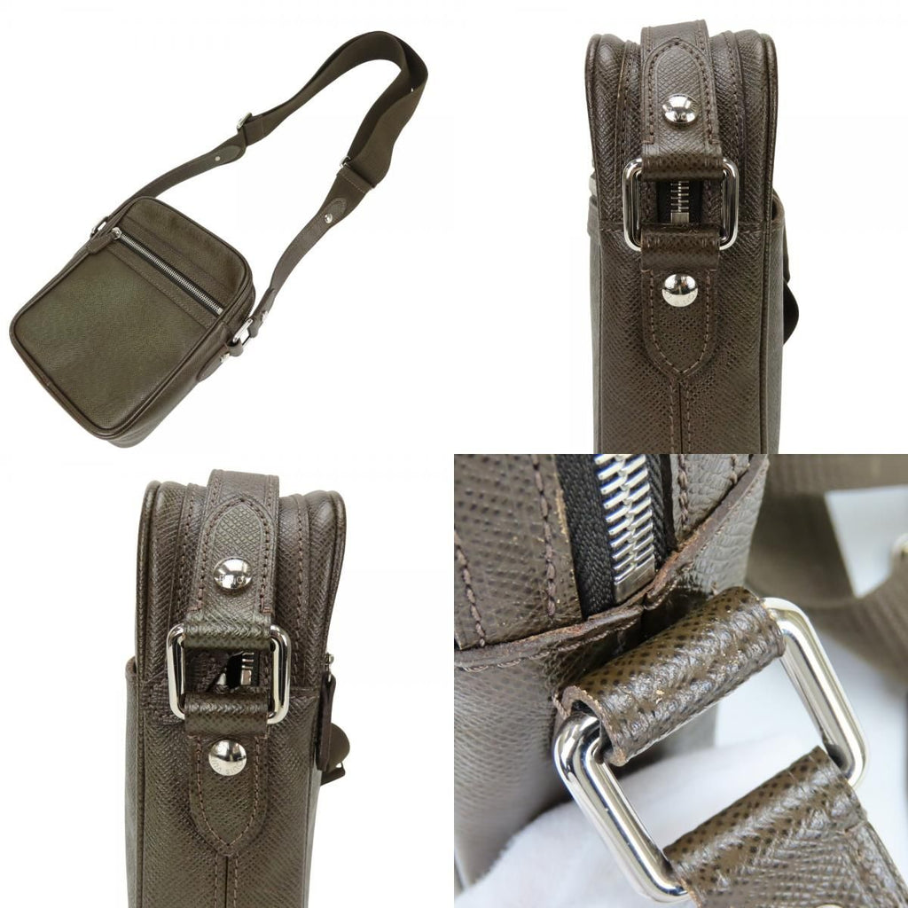 Louis Vuitton Shoulder Bag Dimitri Taiga Grizzly Brown Crossbody Casual Daily — view 7