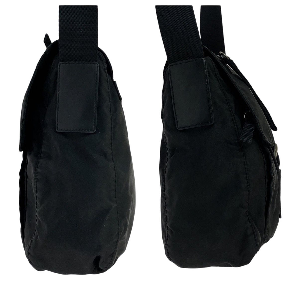 Prada Tessuto Black Silver Nylon Shoulder Bag Pochette — view 8