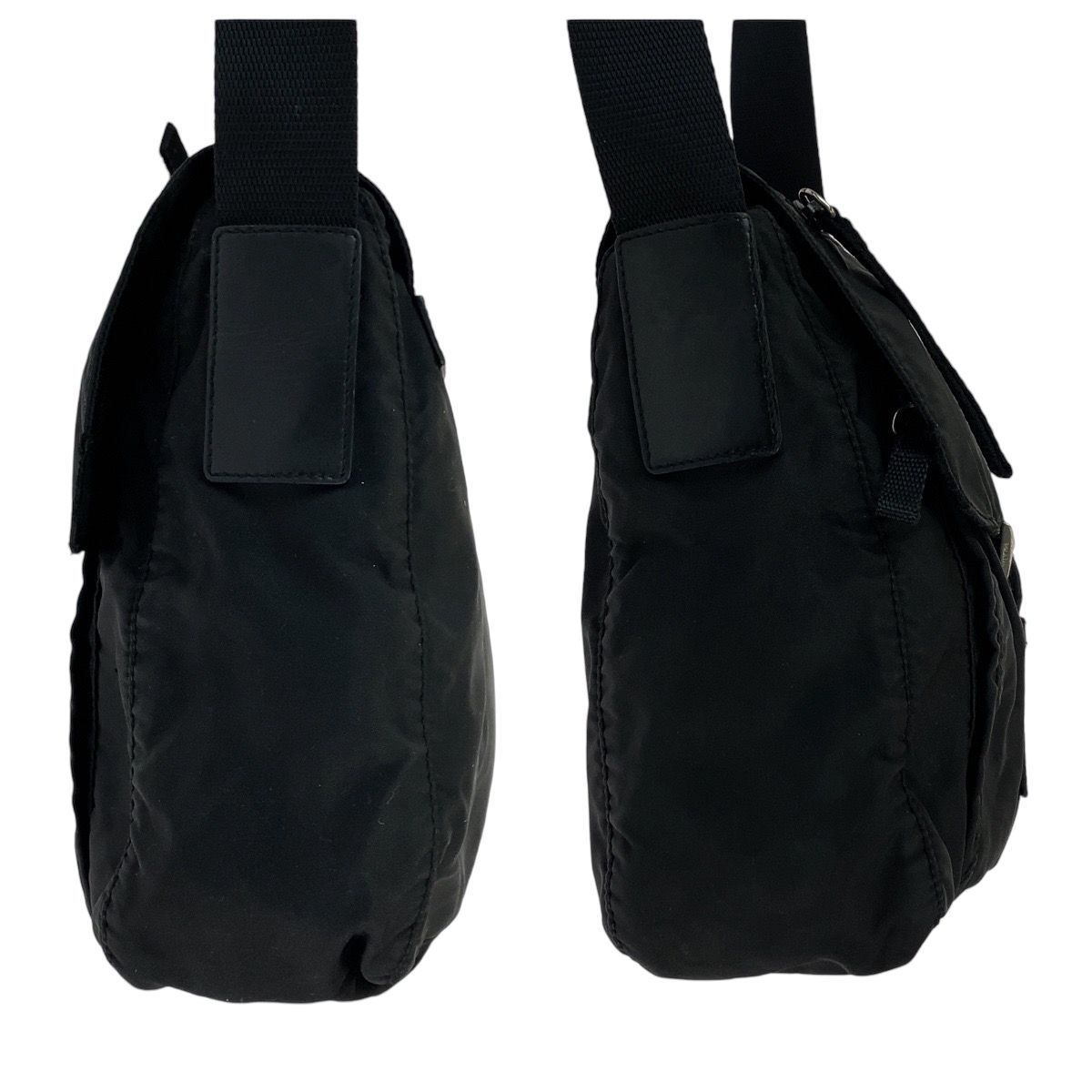 Prada Tessuto Black Silver Nylon Shoulder Bag Pochette — view 8