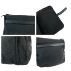 Prada Tessuto Black Silver Nylon Shoulder Bag Pochette — view 5