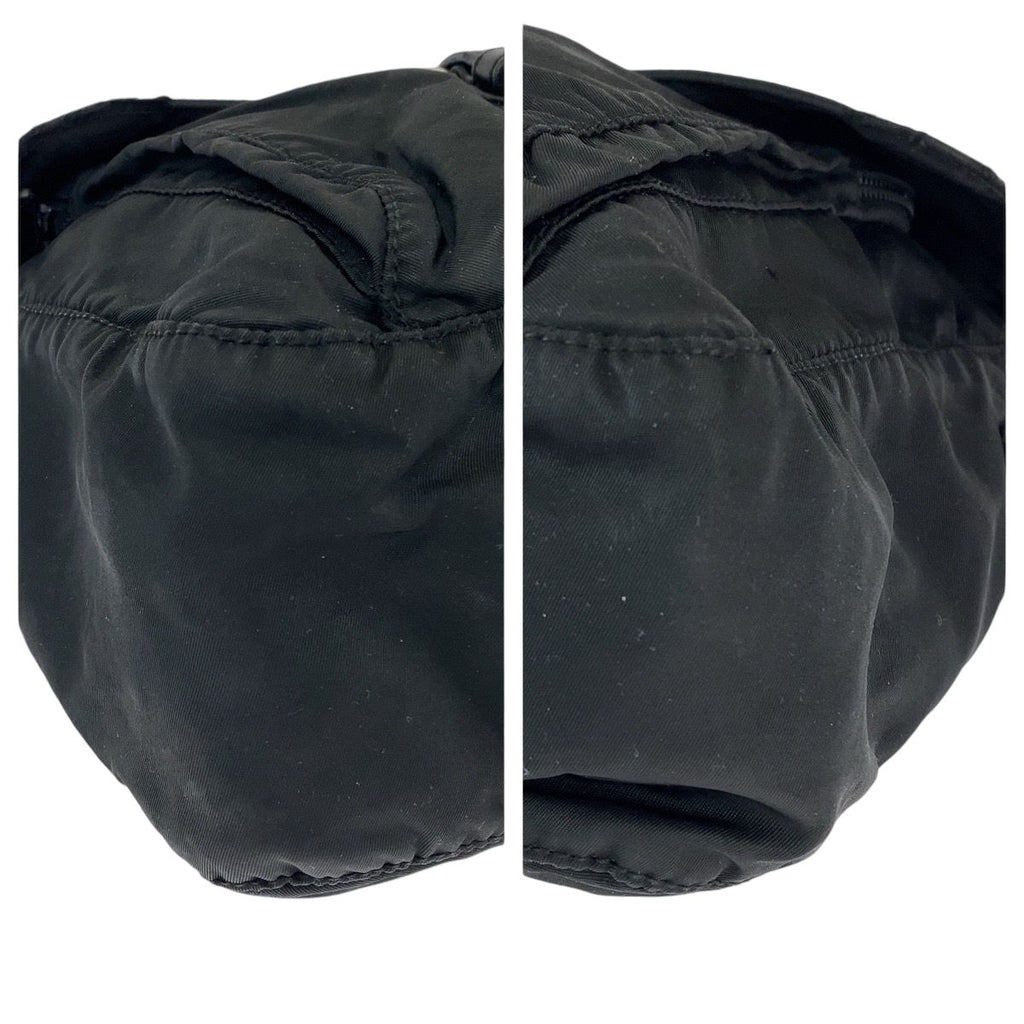 Prada Tessuto Black Silver Nylon Shoulder Bag Pochette — view 3