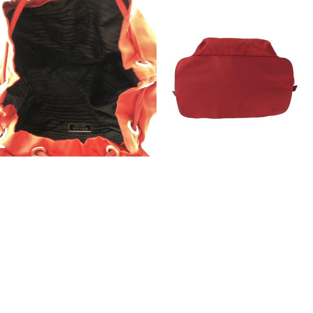 Prada Tessuto Red Silver Nylon Luc Backpack — view 9