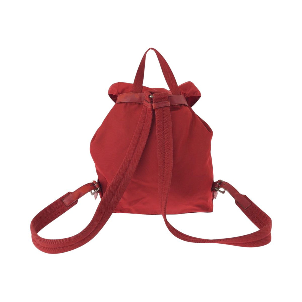 Prada Tessuto Red Silver Nylon Luc Backpack — view 2