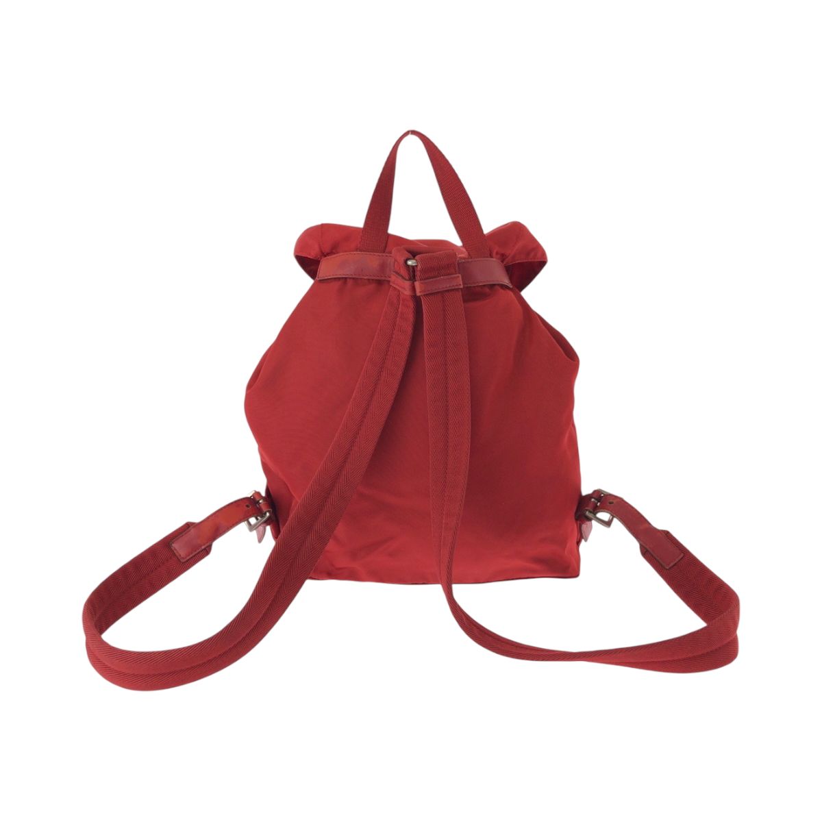 Prada Tessuto Red Silver Nylon Luc Backpack — view 2