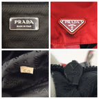 Prada Tessuto Red Silver Nylon Luc Backpack — view 4