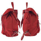 Prada Tessuto Red Silver Nylon Luc Backpack — view 8