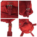Prada Tessuto Red Silver Nylon Luc Backpack — view 6