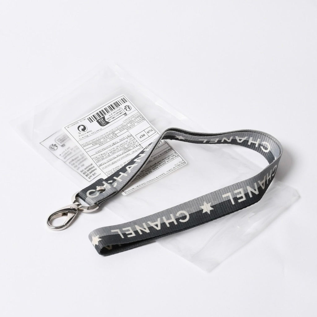 Chanel Sports Line Neck Strap Key Holder CC Logo Gray Silver