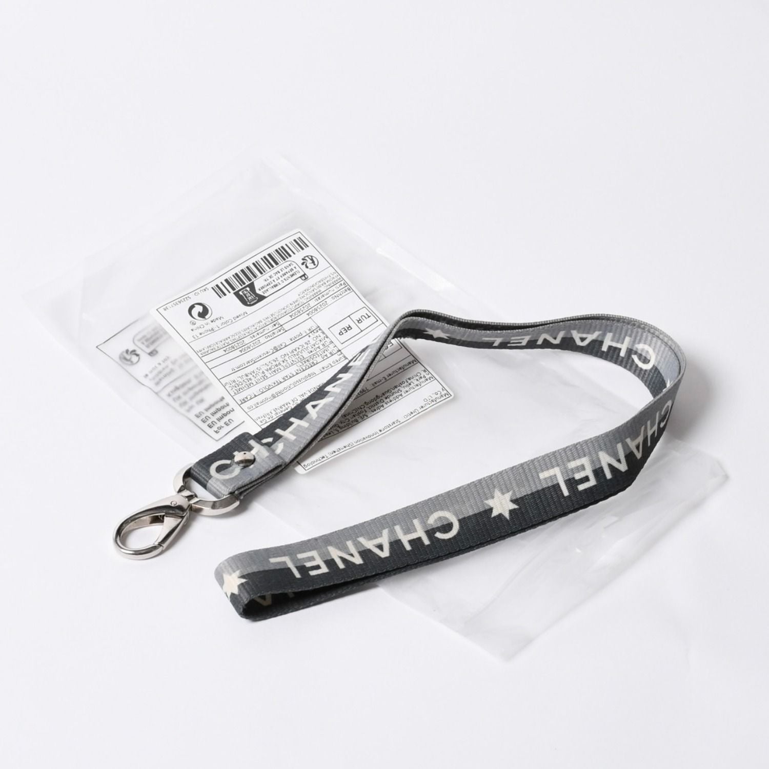 Chanel Sports Line Neck Strap Key Holder CC Logo Gray Silver