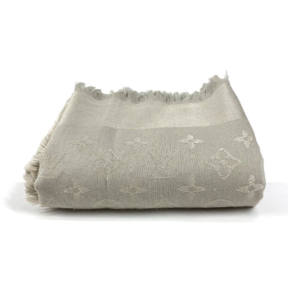 Louis Vuitton Shawl Monogram Silk Beige Scarf — view 5