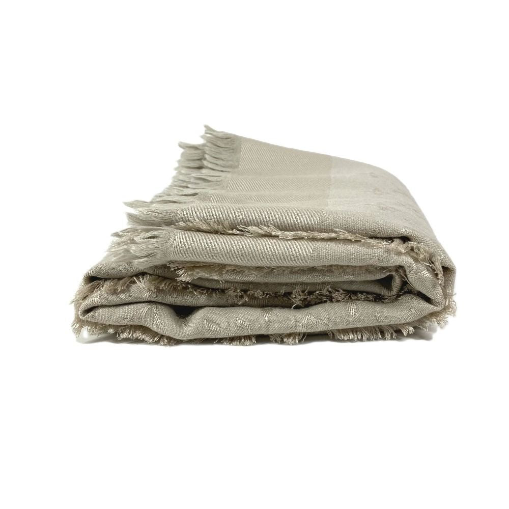 Louis Vuitton Shawl Monogram Silk Beige Scarf — view 6