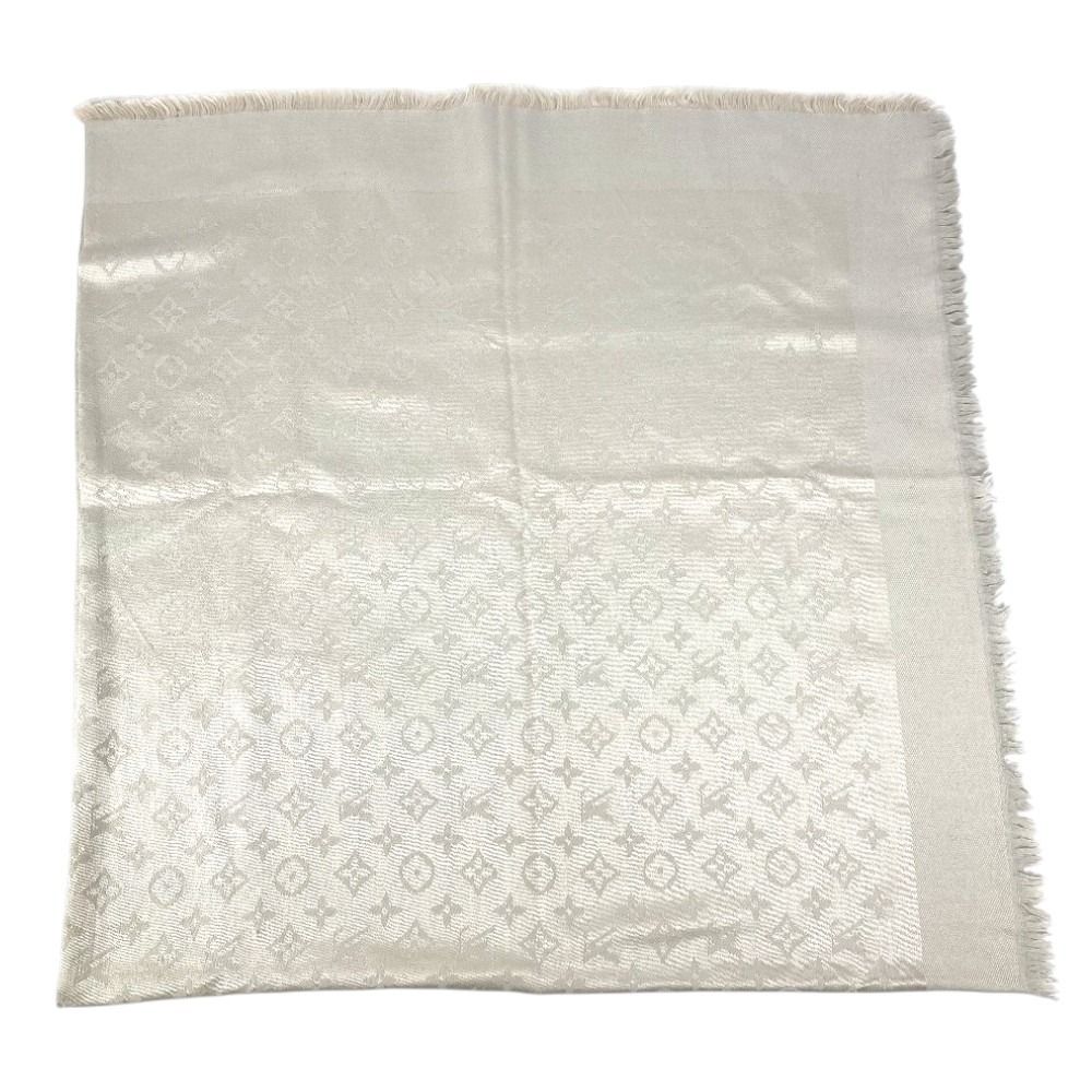 Louis Vuitton Shawl Monogram Silk Beige Scarf — view 2