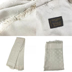 Louis Vuitton Shawl Monogram Silk Beige Scarf — view 8