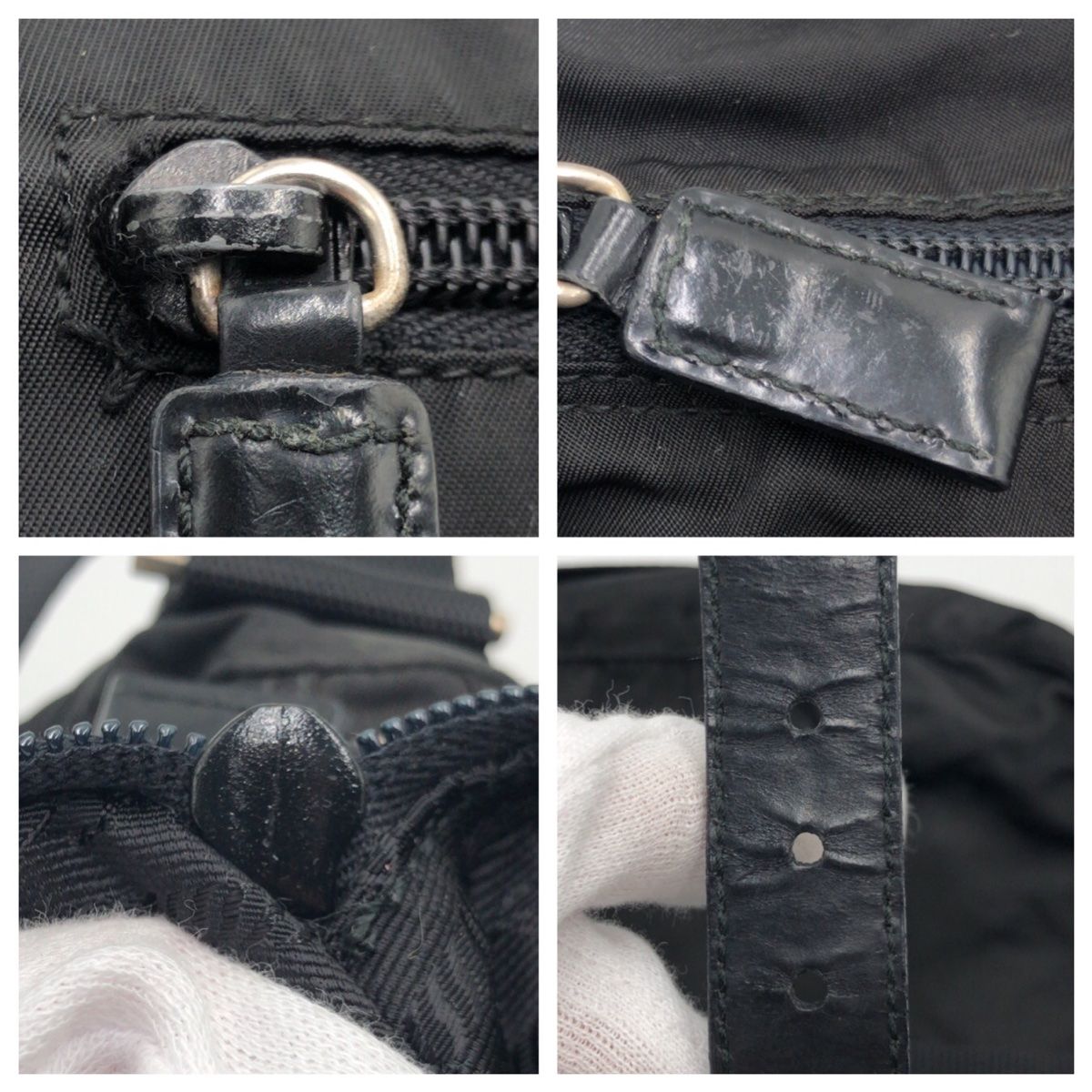 Prada Tessuto Triangle Logo Black Nylon Shoulder Bag Pochette — view 5