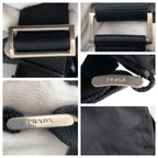 Prada Tessuto Triangle Logo Black Nylon Shoulder Bag Pochette — view 6